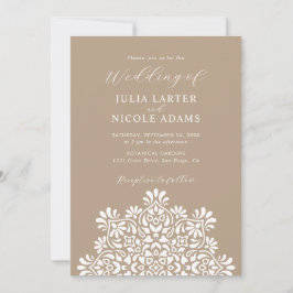 Rising Boho Indian Fusion Floral Mandala Wedding 招待状