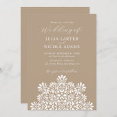 Rising Boho Indian Fusion Floral Mandala Wedding 招待状 (正面/裏面)