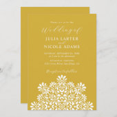 Rising Boho Indian Fusion Floral Mandala Wedding 招待状 (正面/裏面)