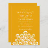 Rising Boho Indian Fusion Floral Mandala Wedding 招待状 (正面/裏面)
