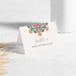 Rising Boho Indo Floral Mandala Wedding Place Card テーブルナンバー