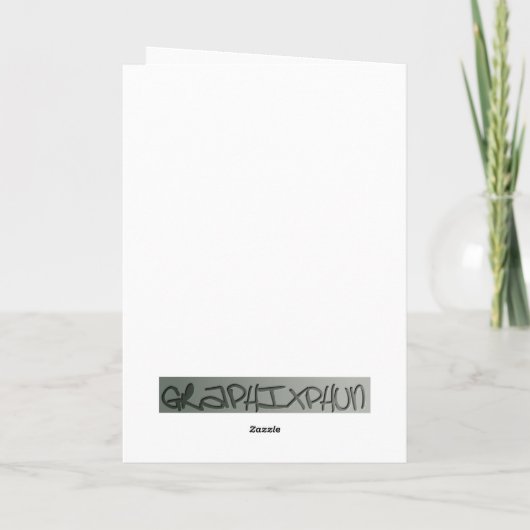 Rising Bubbles Green/Red Greetings Card カード (裏面)