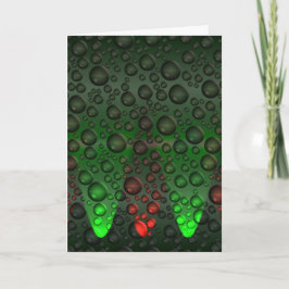 Rising Bubbles Green/Red Greetings Card カード