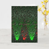 Rising Bubbles Green/Red Greetings Card カード (黄色い花)