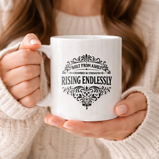 Rising Endlessly Women Vintage Typography コーヒーマグカップ
