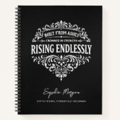 Rising Endlessly Women Vintage Typography ノートブック (正面)