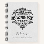 Rising Endlessly Women Vintage Typography ノートブック (正面)