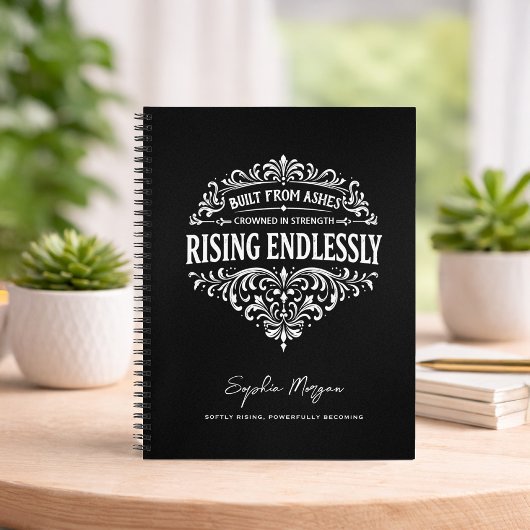 Rising Endlessly Women Vintage Typography ノートブック