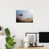 'Rising Grouse' – キャンバス上のプリント ポスター (ホームオフィス)