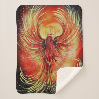 Rising Phoenix Fire Bird Cozy Flame Mythical シェルパブランケット