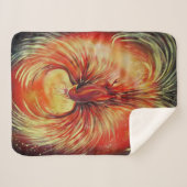 Rising Phoenix Fire Bird Cozy Flame Mythical シェルパブランケット (正面(横))