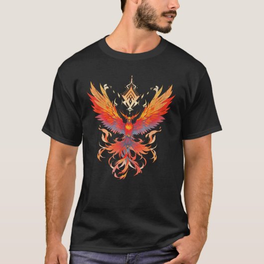 Rising Phoenix Fire Fenix  Symbol of Rebirth and S Tシャツ (正面)