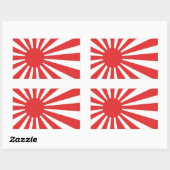 Rising Sun 日本の Flag Stickers 長方形シール (シート)