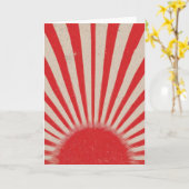 Rising Sun Background – Retro Vintage Rays カード (黄色い花)