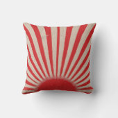 Rising Sun Background – Retro Vintage Rays クッション (裏面)