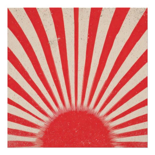 Rising Sun Background – Retro Vintage Rays フォトプリント (正面)