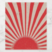 Rising Sun Background – Retro Vintage Rays ワインラベル (シングルラベル)
