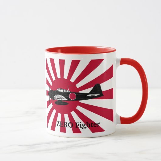 Rising sun flag and Zero Fighter マグカップ (右)