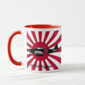 Rising sun flag and Zero Fighter マグカップ (左)