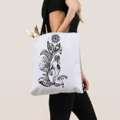 "Rising Sun, Rising Joy Mandala Tote Bag" トートバッグ (クローズアップ)