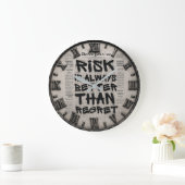 Risk Is Always Better Than Regret Motivational ラージ壁時計 (ホーム)