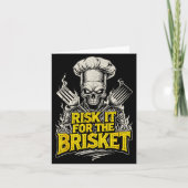 Risk It For The Brisket Funny Bbq Lovers Grill Smo カード (正面)