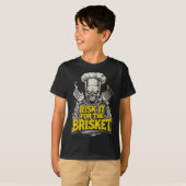 Risk It For The Brisket Funny Bbq Lovers Grill Smo Tシャツ (正面フル)