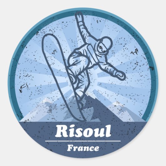 Risoul Station de ski - Snowboard ラウンドシール (正面)