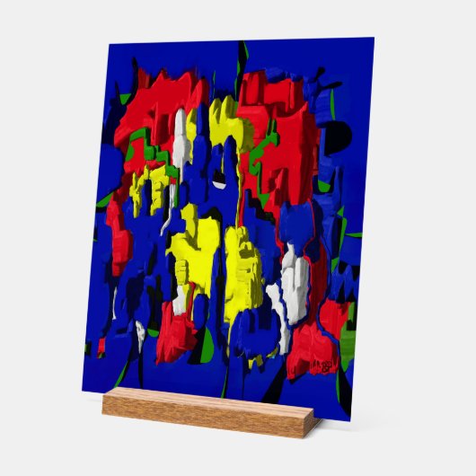 Risse im Blau, abstrakt アクリルサイン (傾斜)