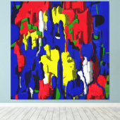 Risse im Blau, abstrakt キャンバスプリント (インサイチュ (ウッドフロア))