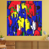 Risse im Blau, abstrakt キャンバスプリント (インサイチュ (リビング))