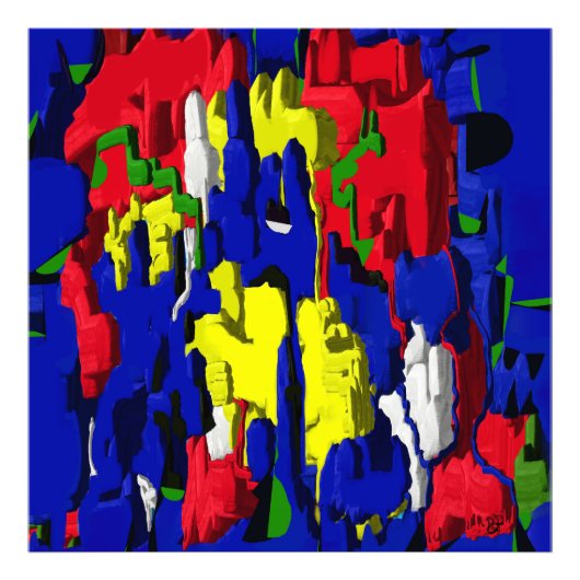 Risse im Blau, abstrakt フォトプリント (正面)