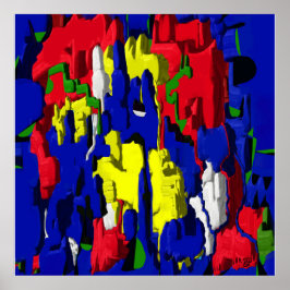 Risse im Blau, abstrakt ポスター