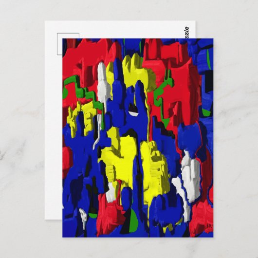 Risse im Blau, abstrakt ポストカード (正面/裏面)