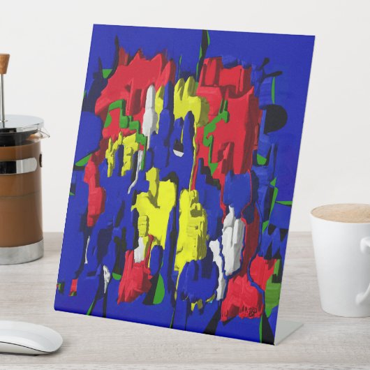 Risse im Blau, abstrakt 台座サイン (インサイチュ)