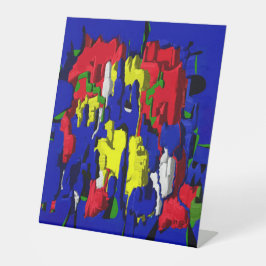 Risse im Blau, abstrakt 台座サイン