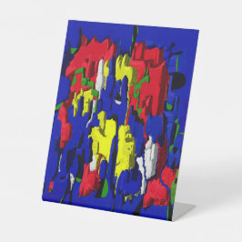 Risse im Blau, abstrakt 台座サイン