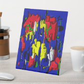 Risse im Blau, abstrakt 台座サイン (インサイチュ)