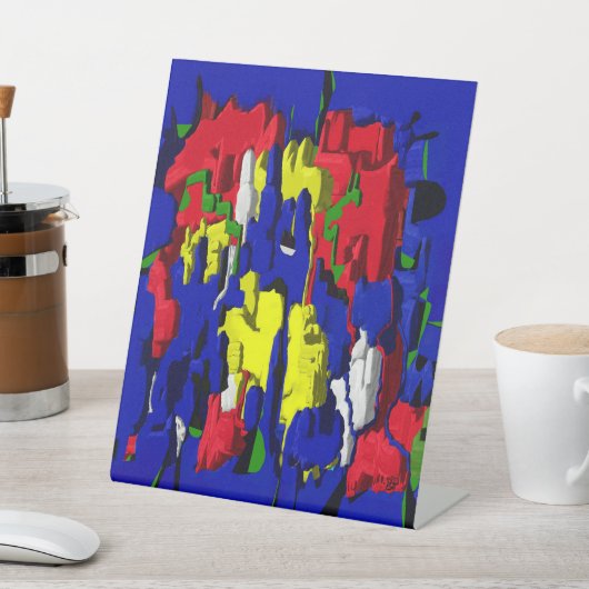 Risse im Blau, abstrakt 台座サイン (インサイチュ)