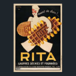 Rita Biscuits Vintage Ad ポスター<br><div class="desc">Vintage food and beverage labels and advertising from around the world on a variety of apparel and gift item. Great gift idea for collectors! Check out our other products with this design. Tote bags, tees and mugs are available in many styles and colors. Text shown on customizable items is an...</div>