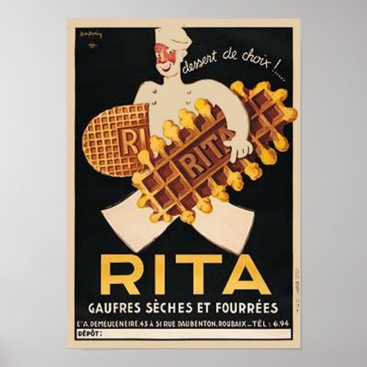 Rita Biscuits Vintage Ad ポスター (正面)