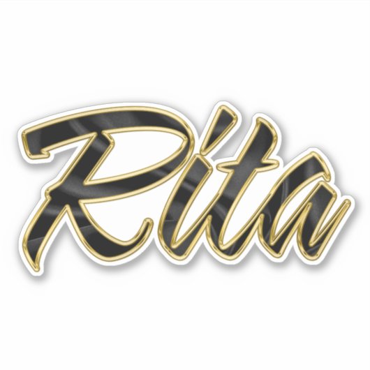 Rita black gold Lettering Aufkleber Sticker シール (正面)