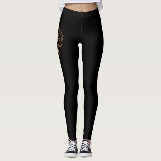 Rita gold Design Lettering Leggings レギンス (正面)