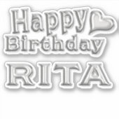 Rita Happy Birthday silver Aufkleber Sticker シール (正面)