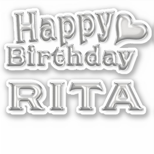 Rita Happy Birthday silver Aufkleber Sticker シール (正面)