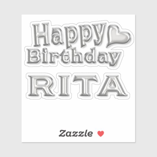 Rita Happy Birthday silver Aufkleber Sticker シール (シート)