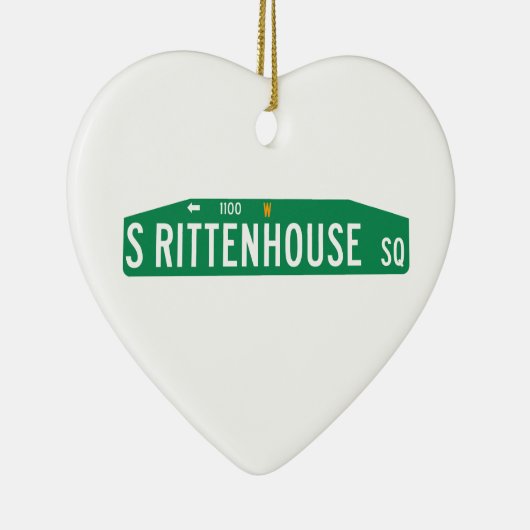Rittenhouseスクエア、フィラデルヒィアのPAの道路標識 セラミックオーナメント (右)