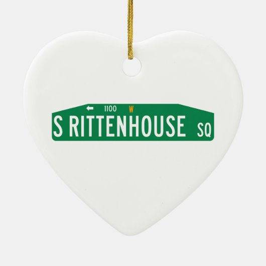 Rittenhouseスクエア、フィラデルヒィアのPAの道路標識 セラミックオーナメント (裏面)