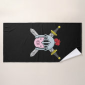 Ritter Schweinchen mit Rüstung Helm und Schwert バスタオル (バスタオル)