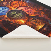 Ritual celestial moon faces Gothic fantasy fleece  シェルパブランケット (3/4)